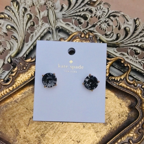 KATE SPADE • Bright Idea Gray Orchid Black Earrings - Picture 3 of 4